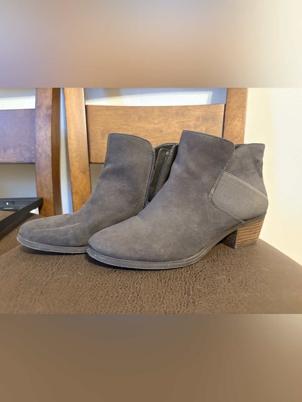 Market & Spruce Charcoal Suede Ankle Booties